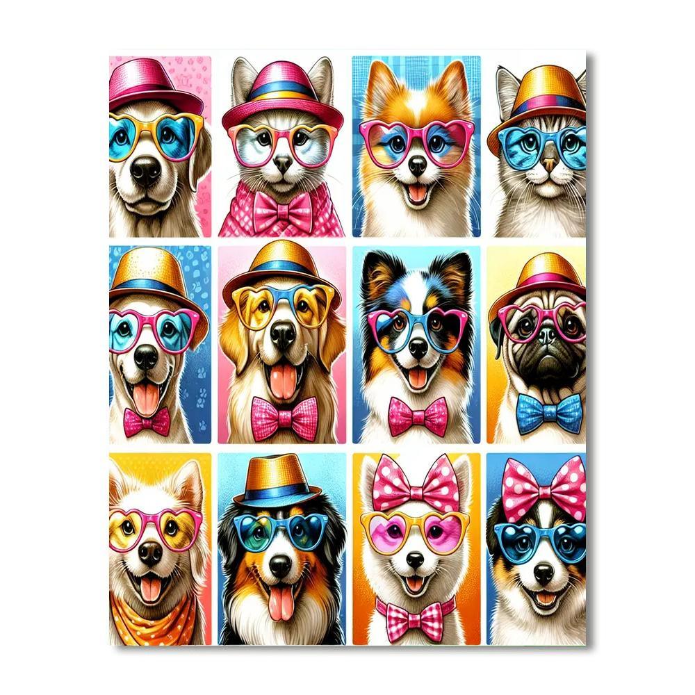 Funky Animal Portraits Numbered Painting Kits