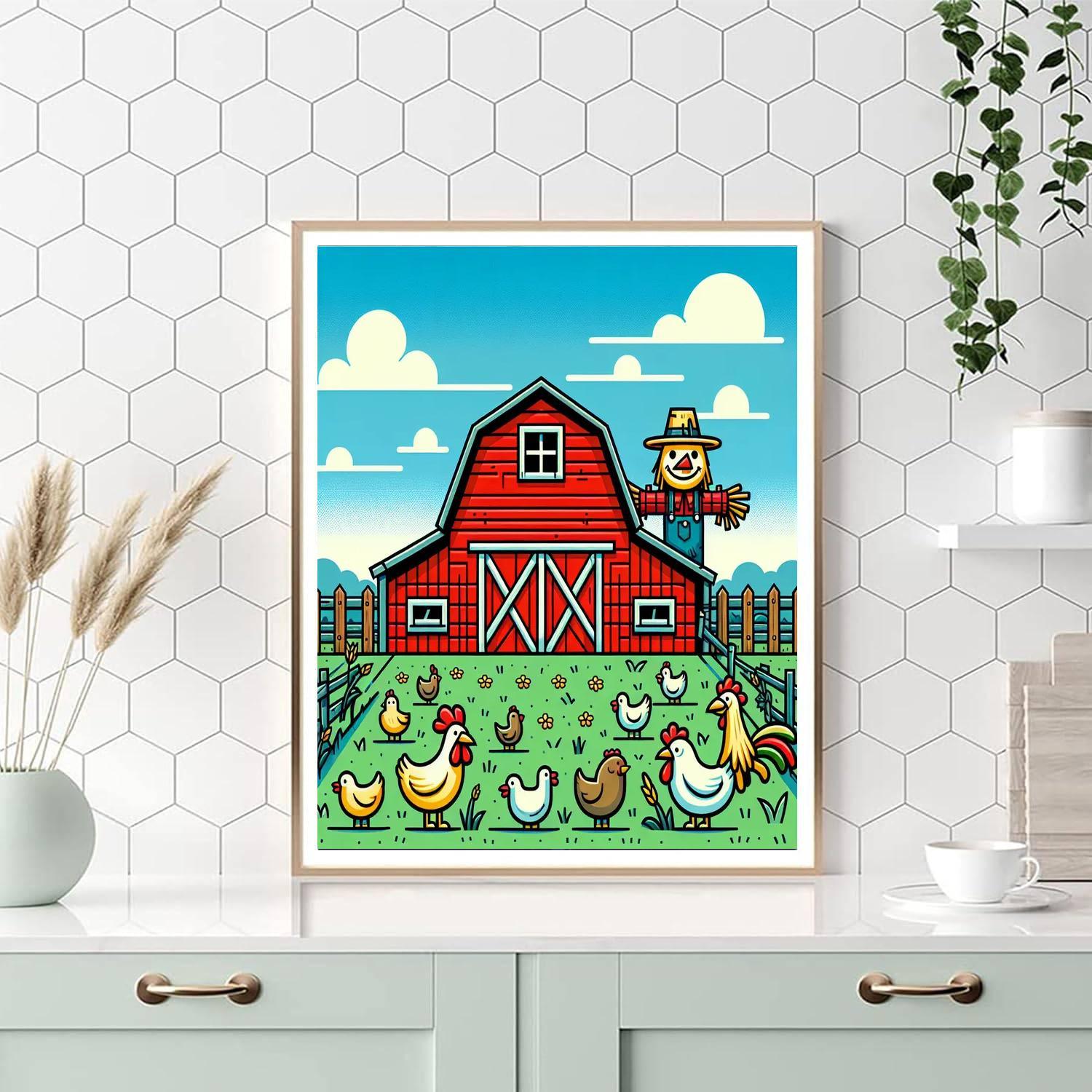 Sunny Day Farm Fun Painting By Numbers Kit