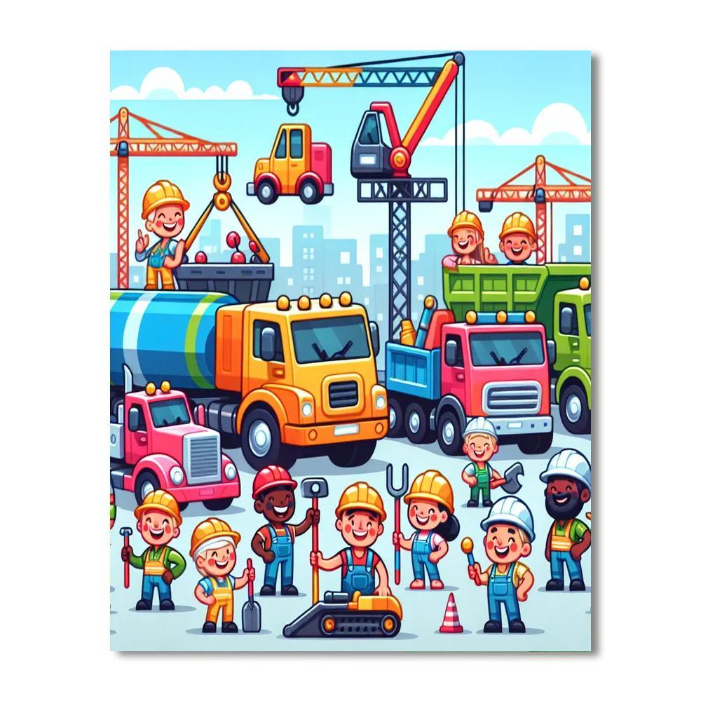 Construction Zone Paint By Numbers Kits