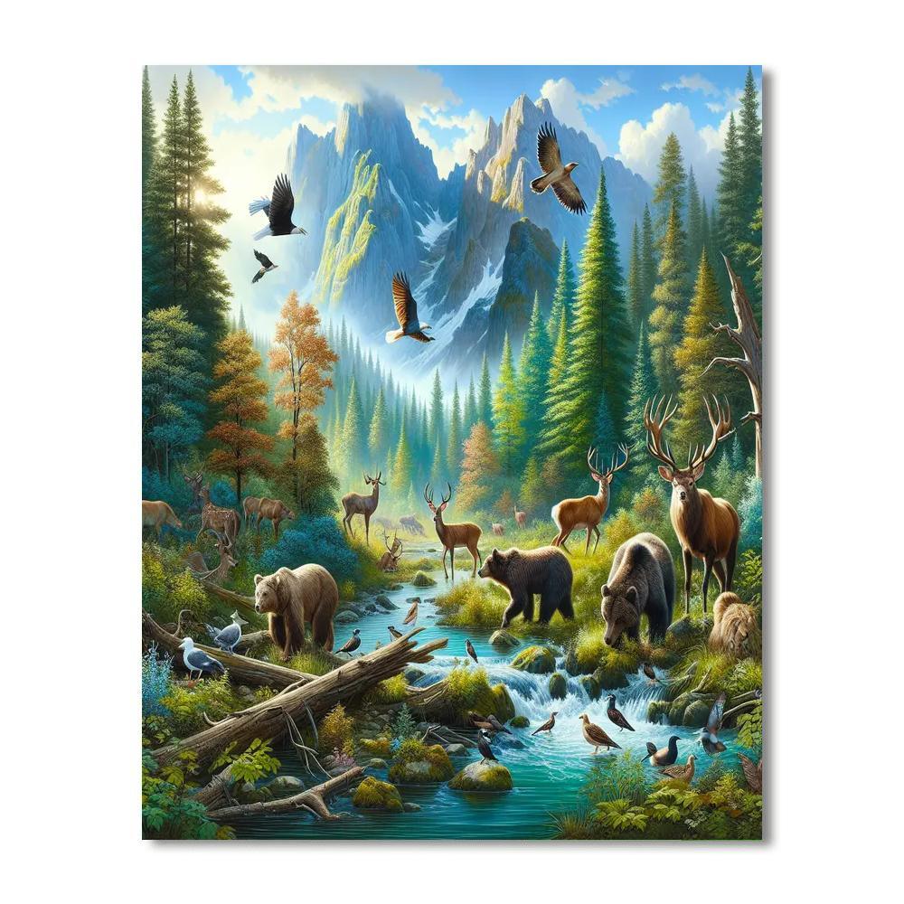 Enchanting Wildlife Haven Numbered Painting Kits