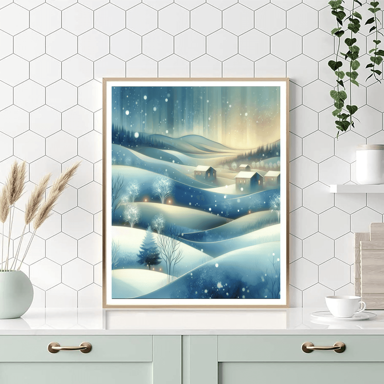 Elegant Winter Landscape Painting Number Kit