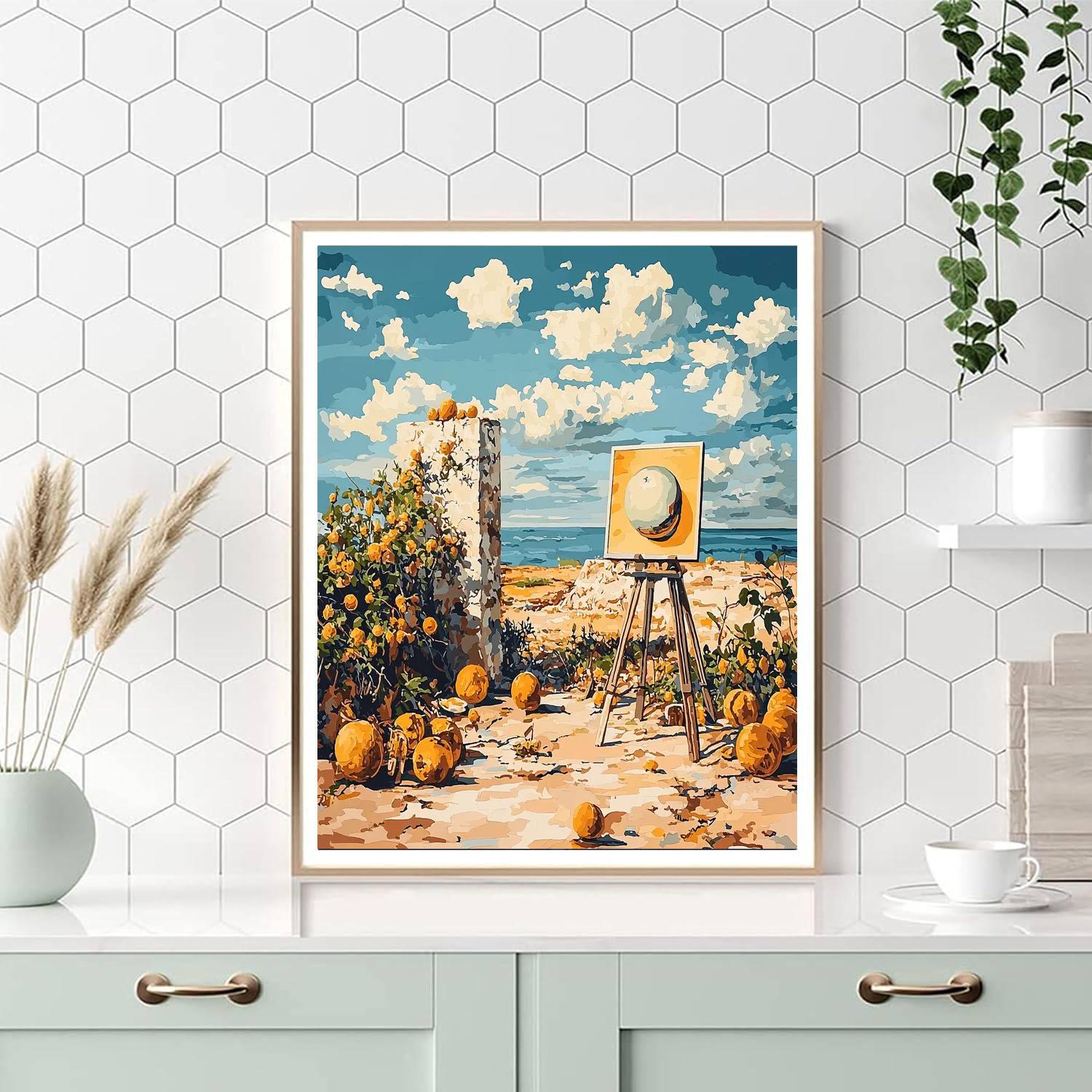 René Magritte Inspired Magritte's Illusion Of Reality  Paint By Numbers Kits