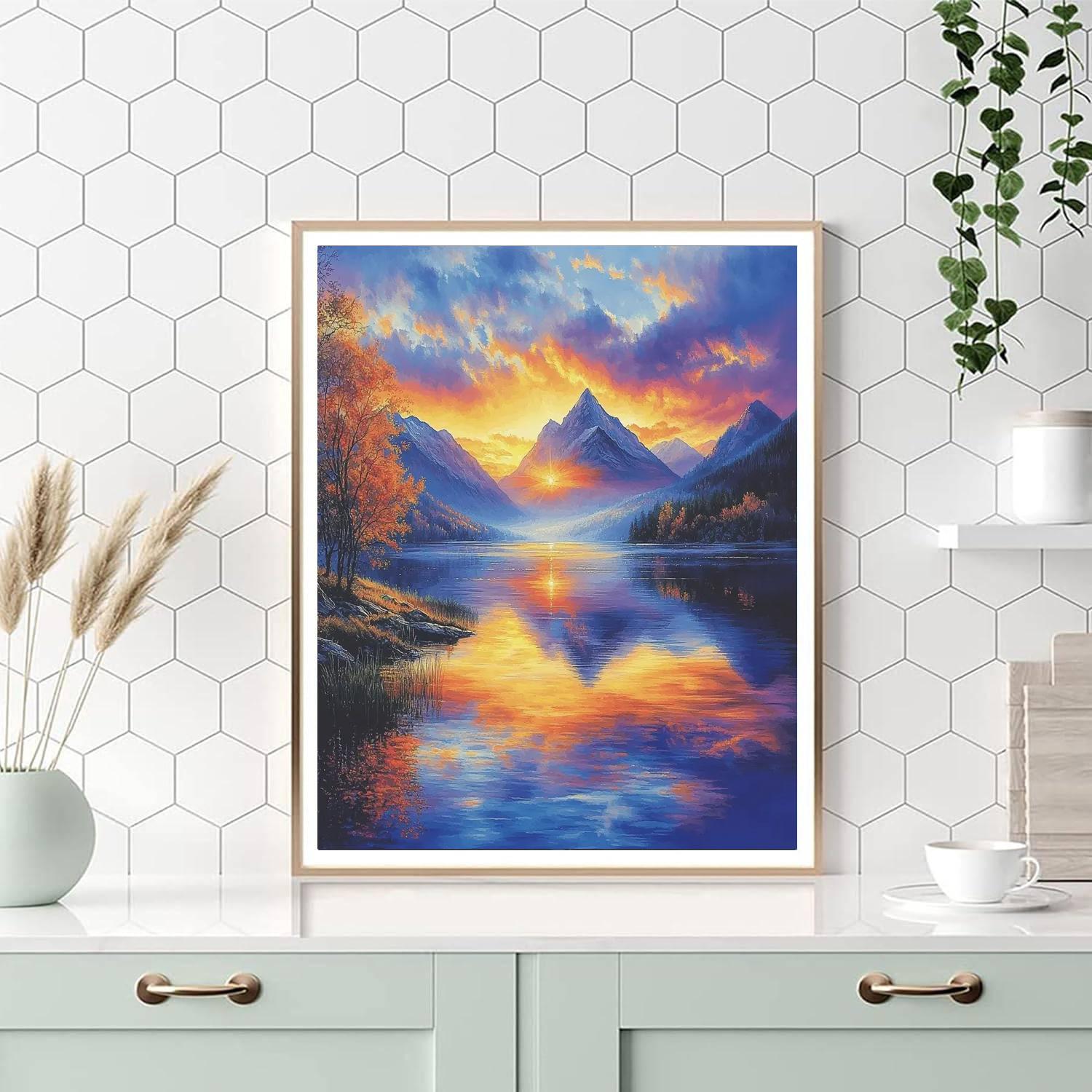 J.M.W. Turner Inspired Vivid Mountain Reflections  Paint By Numbers Kits