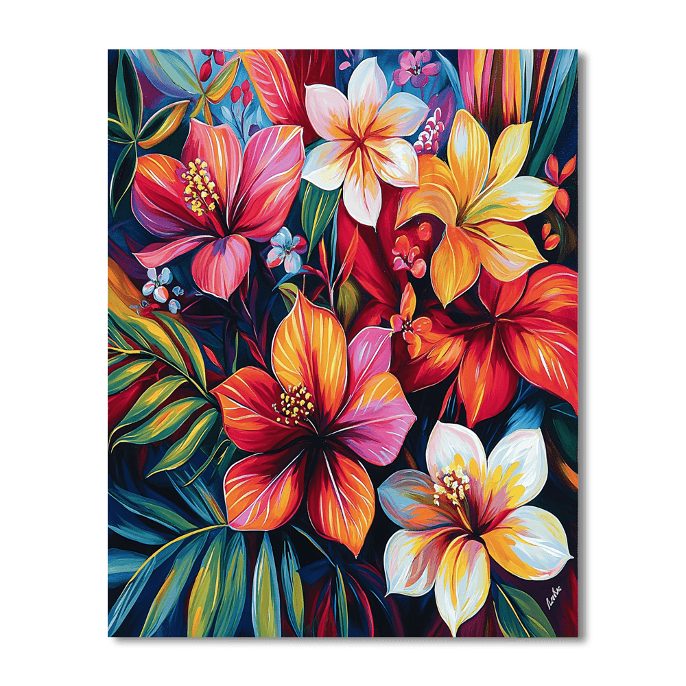 Frida Kahlo Inspired Vivid Flora  DIY Paint By Numbers