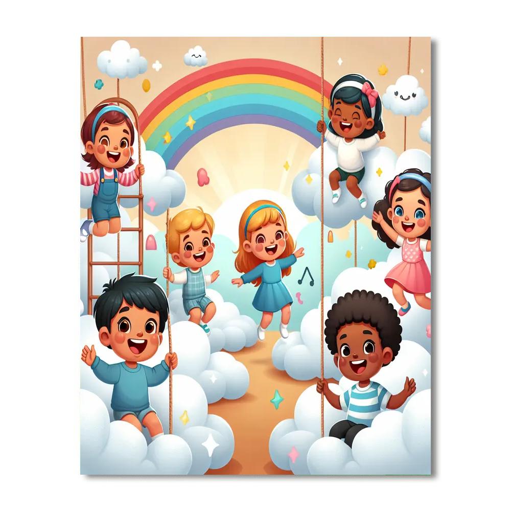 Puffy Cloud Playground Paint By Number