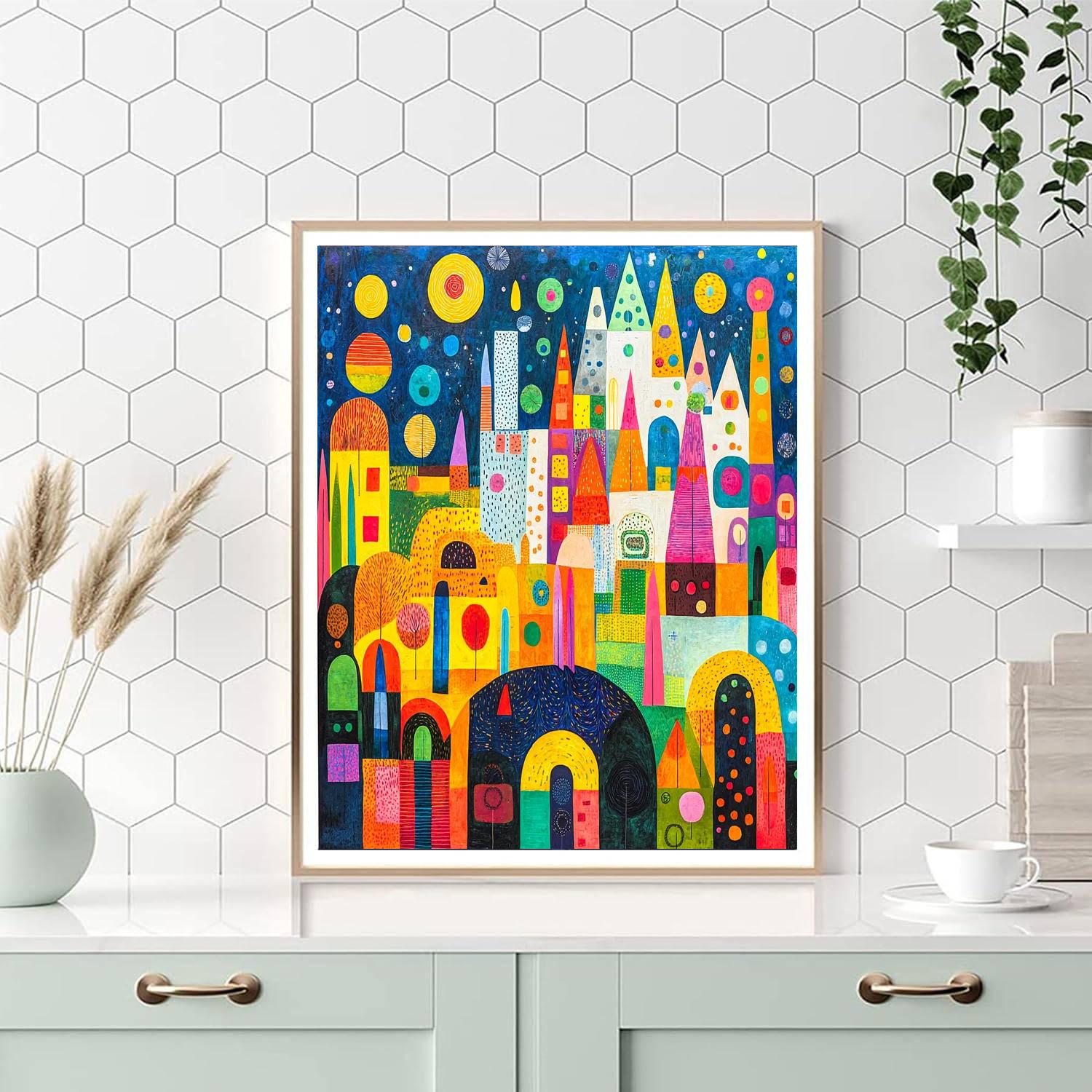 Paul Klee Inspired Euphoric Patterns  Painting Number Kit