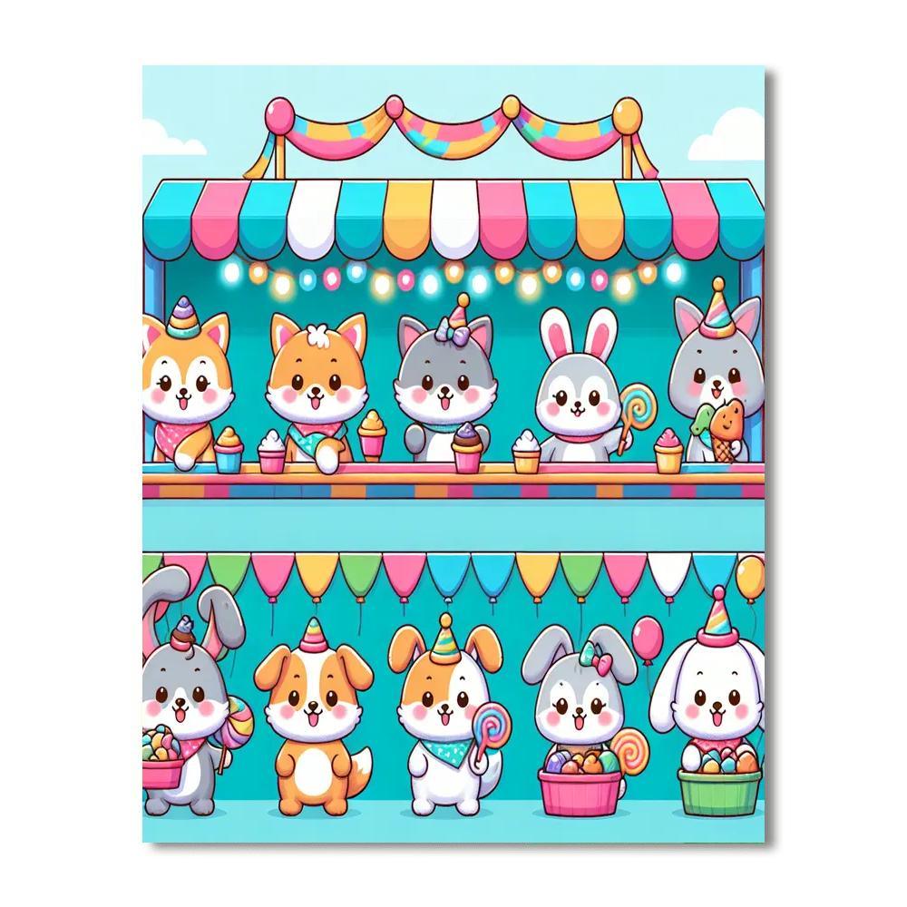 Cute Critters' Carnival Paint By Number