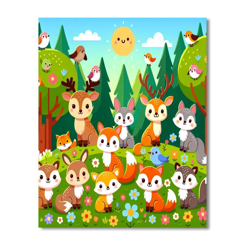 Fun With Forest Animals Paint By Number