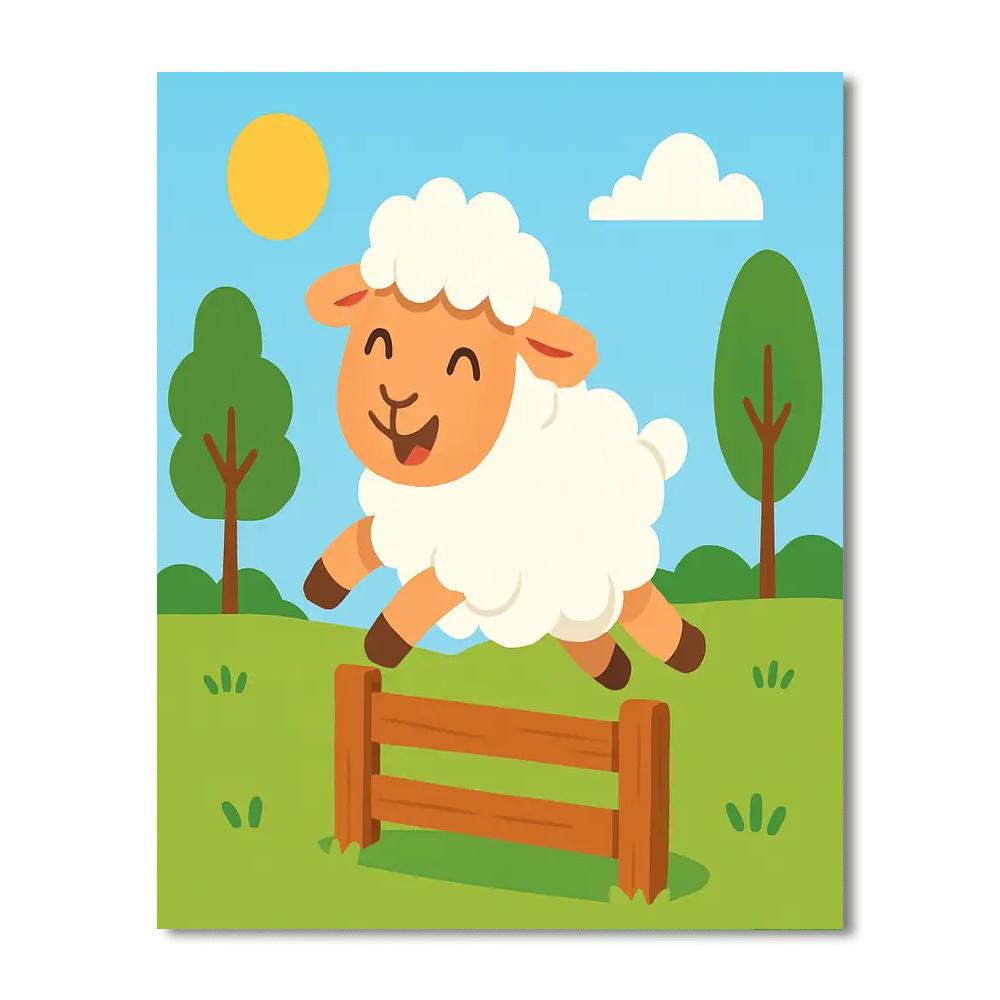 Cheerful Sheep Painting By Numbers Kit