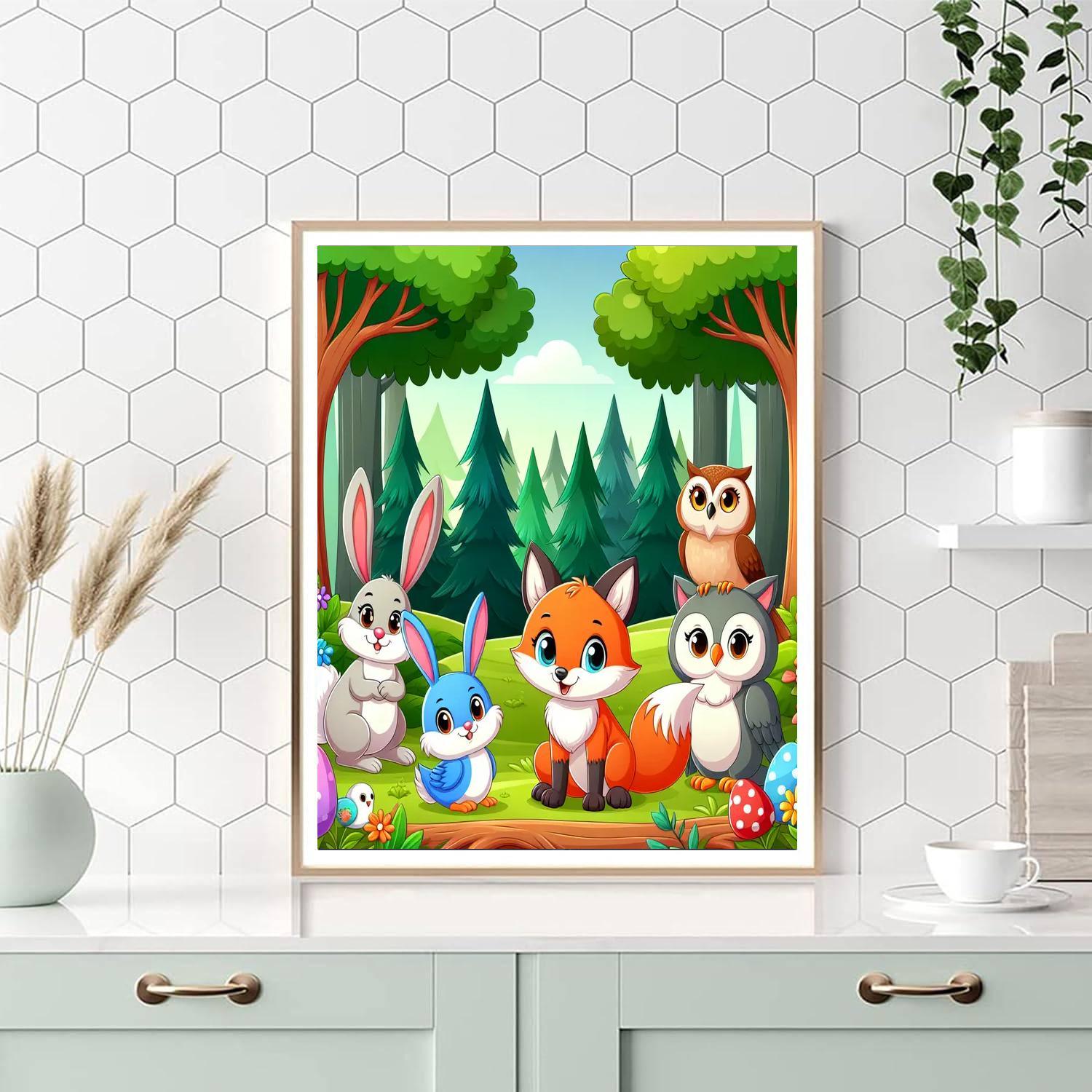 Cute Critters In The Woods Paint By Color