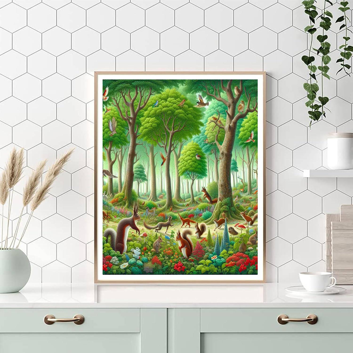 Playful Forest Animals Paint By Numbers Art