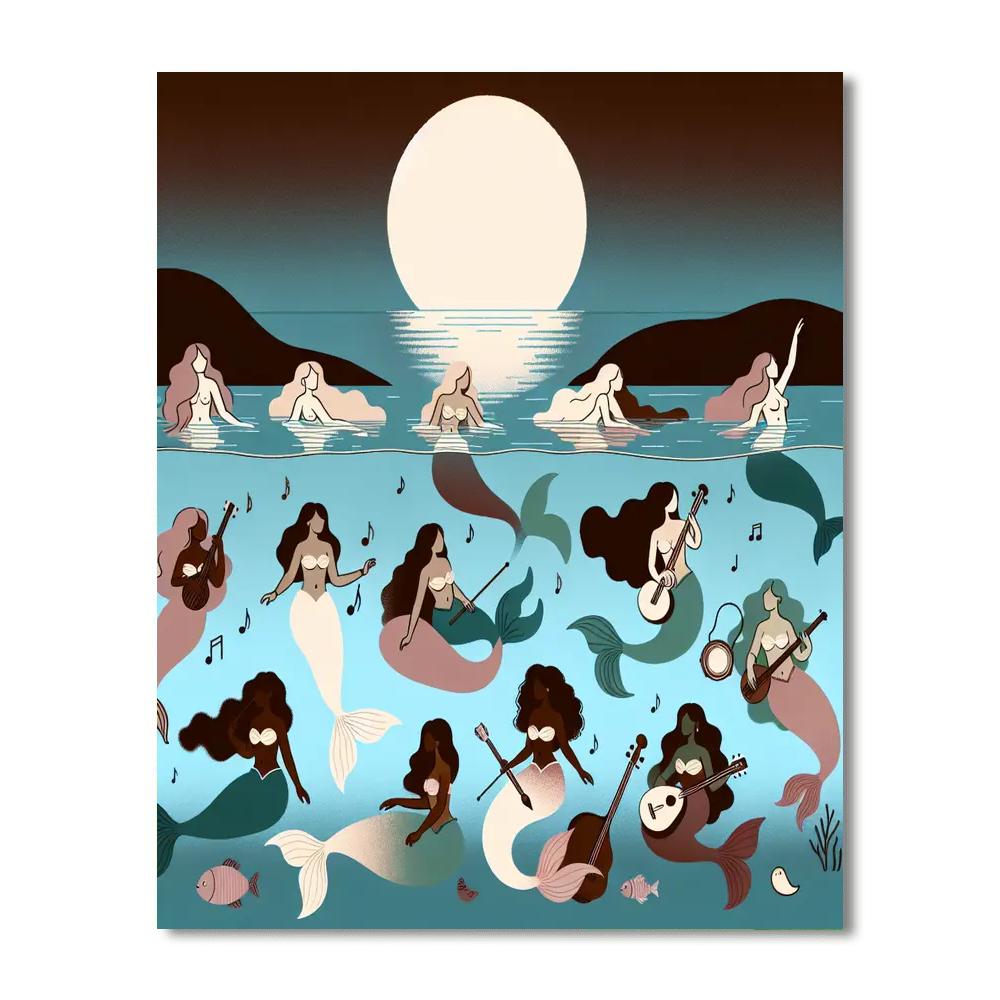 Moonlit Mermaid Lagoon Numbered Painting Kits