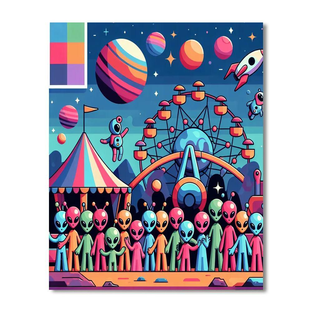 Alien Adventure Park Painting By Numbers Kit