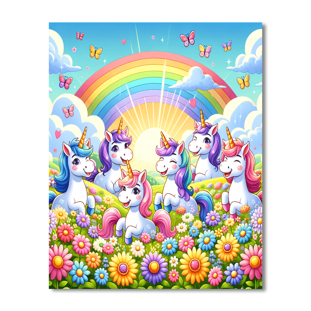 Rainbow Unicorns DIY Paint By Numbers