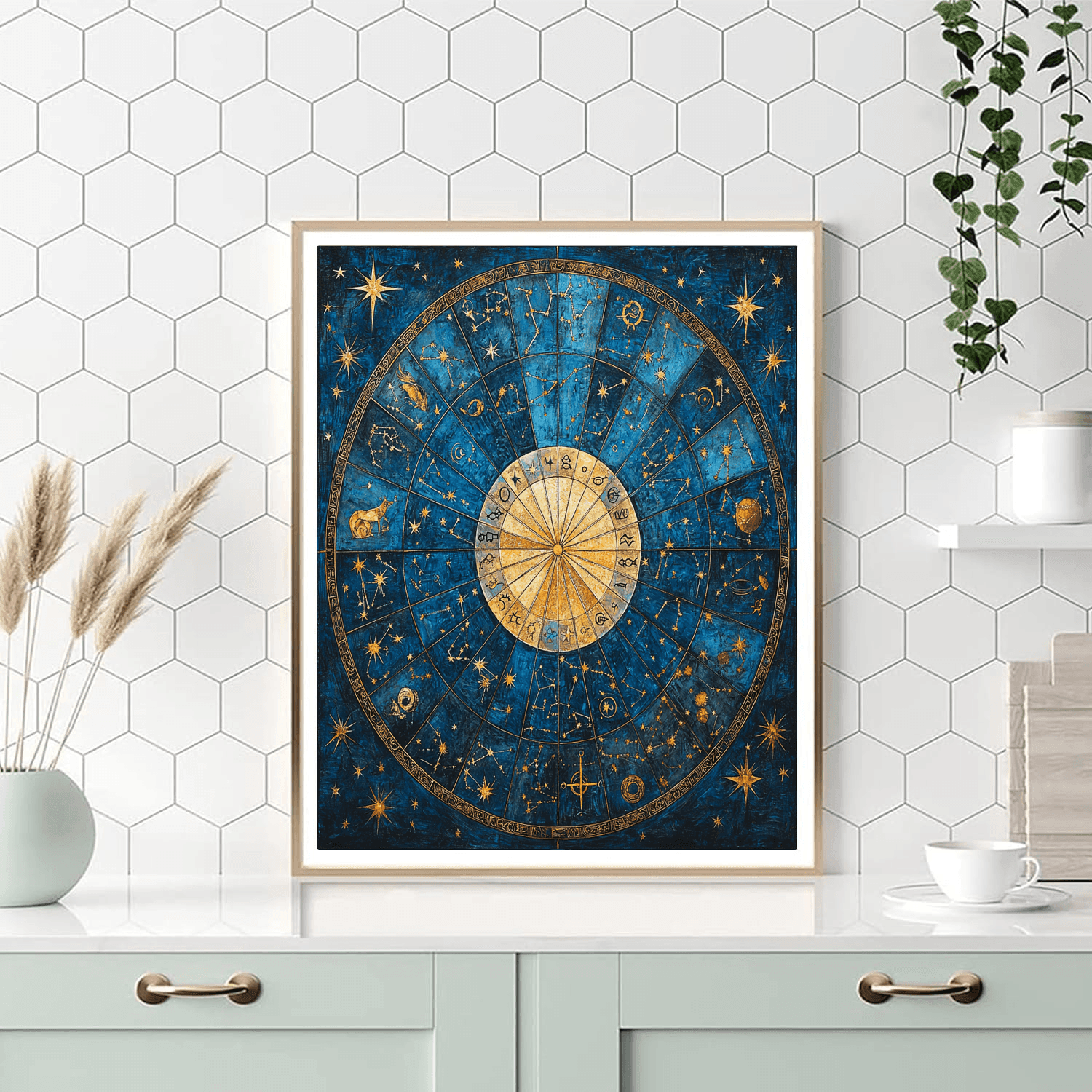 Artist Inspired By Medieval Manuscripts Inspired Celestial Zodiac Wheel  Paint By Number