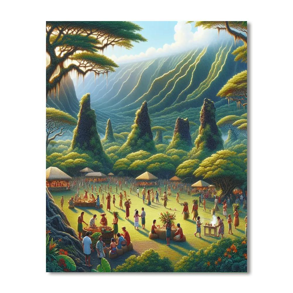 Pahoa Lava Tree State Monument Festival - Usa Number Painting