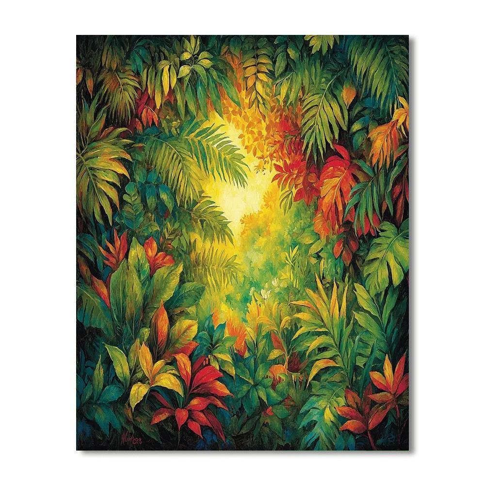 Henri Rousseau Inspired Electric Jungle  DIY Paint By Numbers