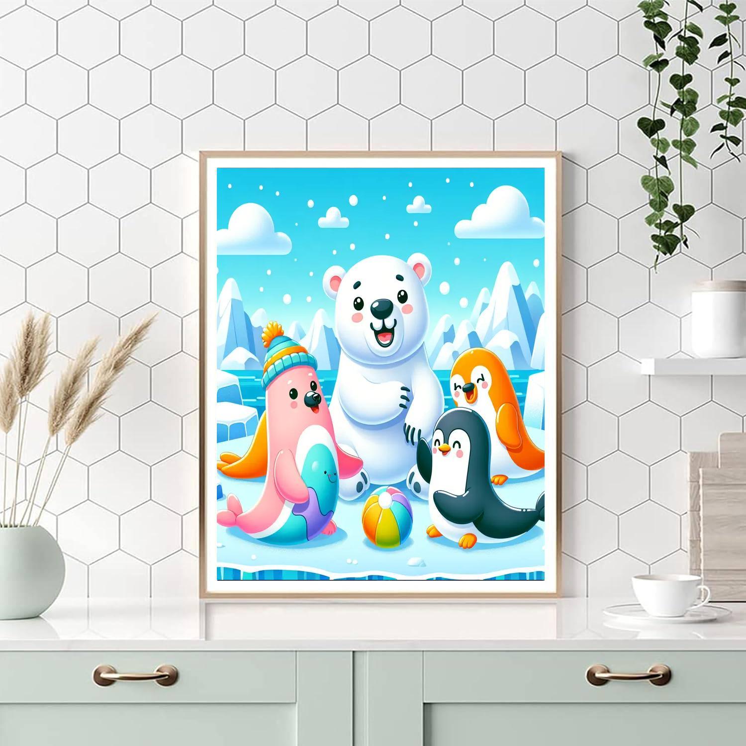 Adventurous Arctic Friends Number Painting