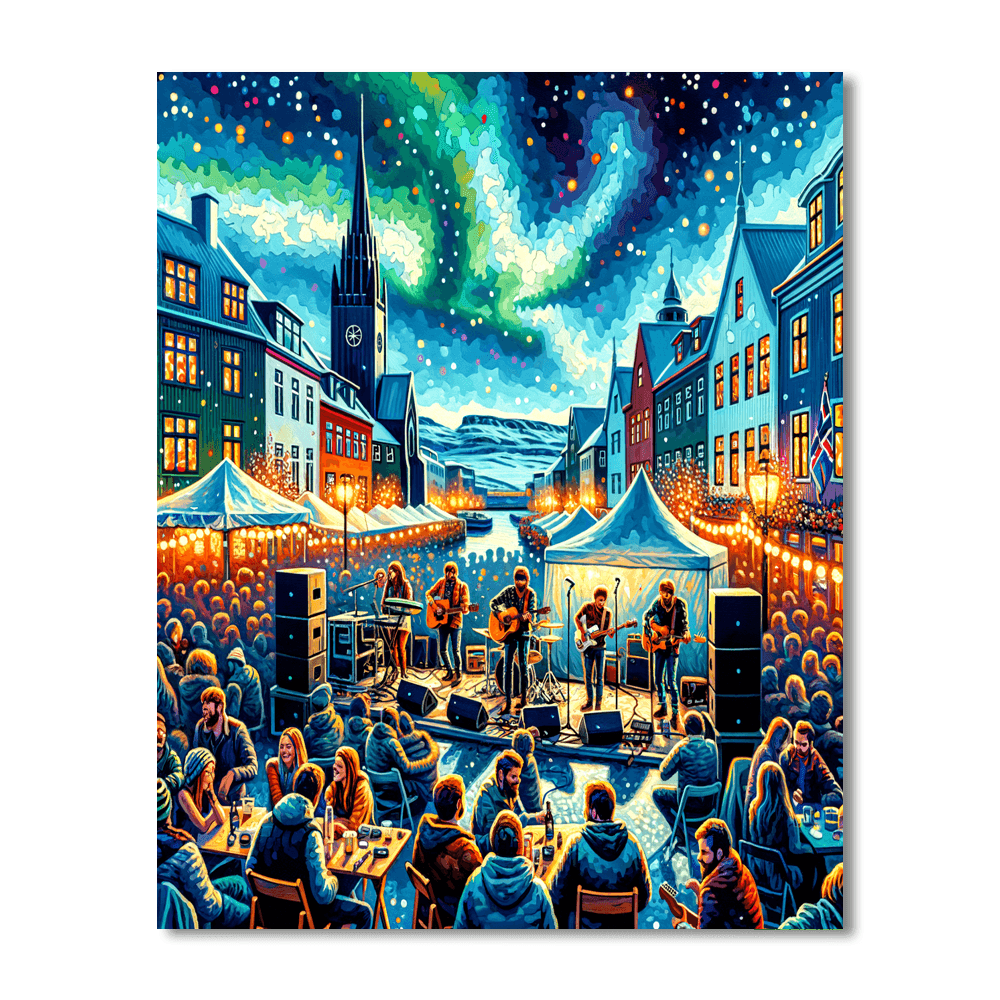 Iceland Airwaves - Reykjavik Painting By Numbers Kit
