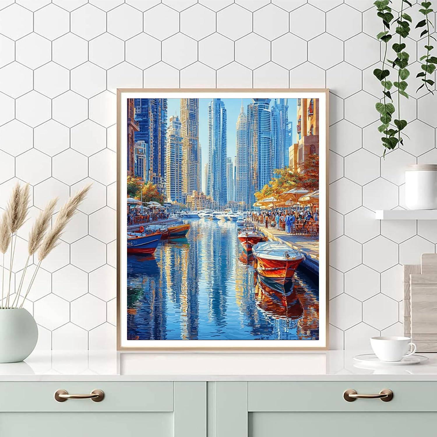 Dubai Marina - Uae Numbered Painting Kits