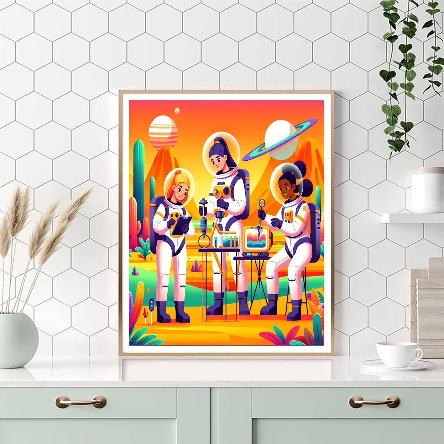 Space Colony Pioneers Paint By Numbers