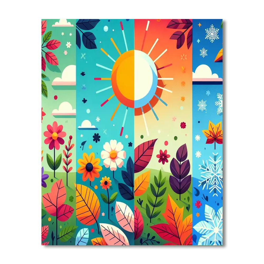 Magical Seasons: Changing Weather Number Painting