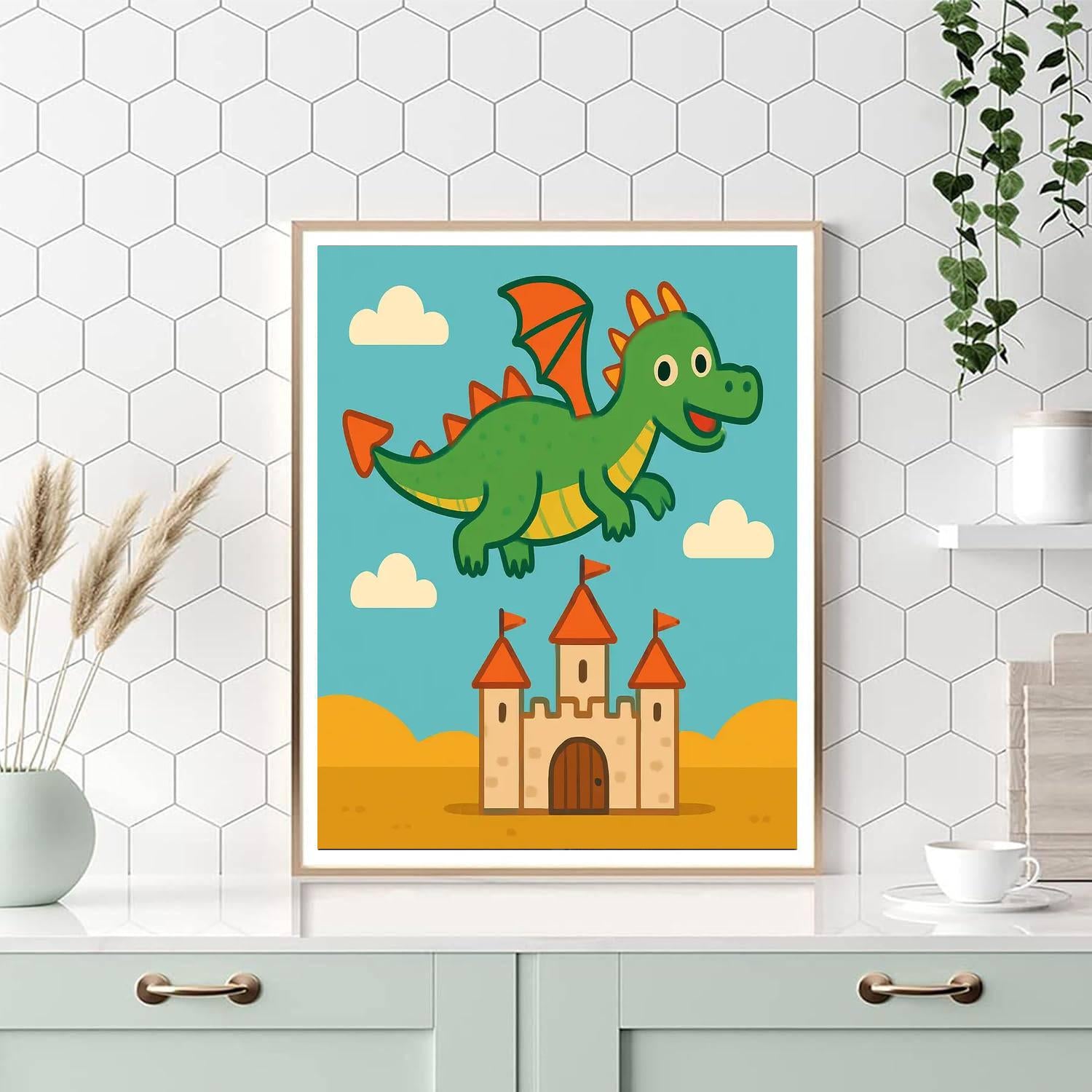 Mythical Dragon Land Painting By Numbers Kit