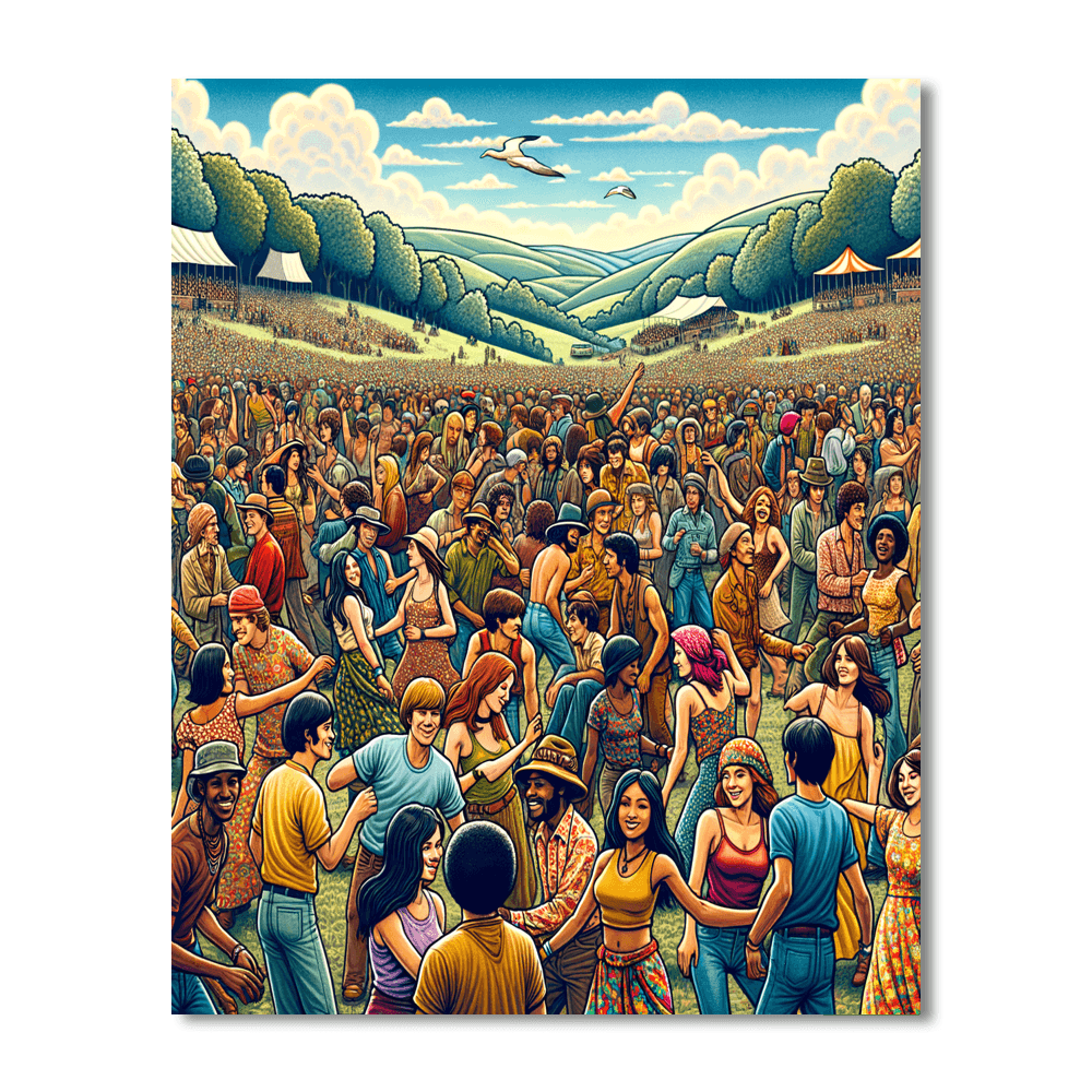 Woodstock Music Festival - Usa Number Painting