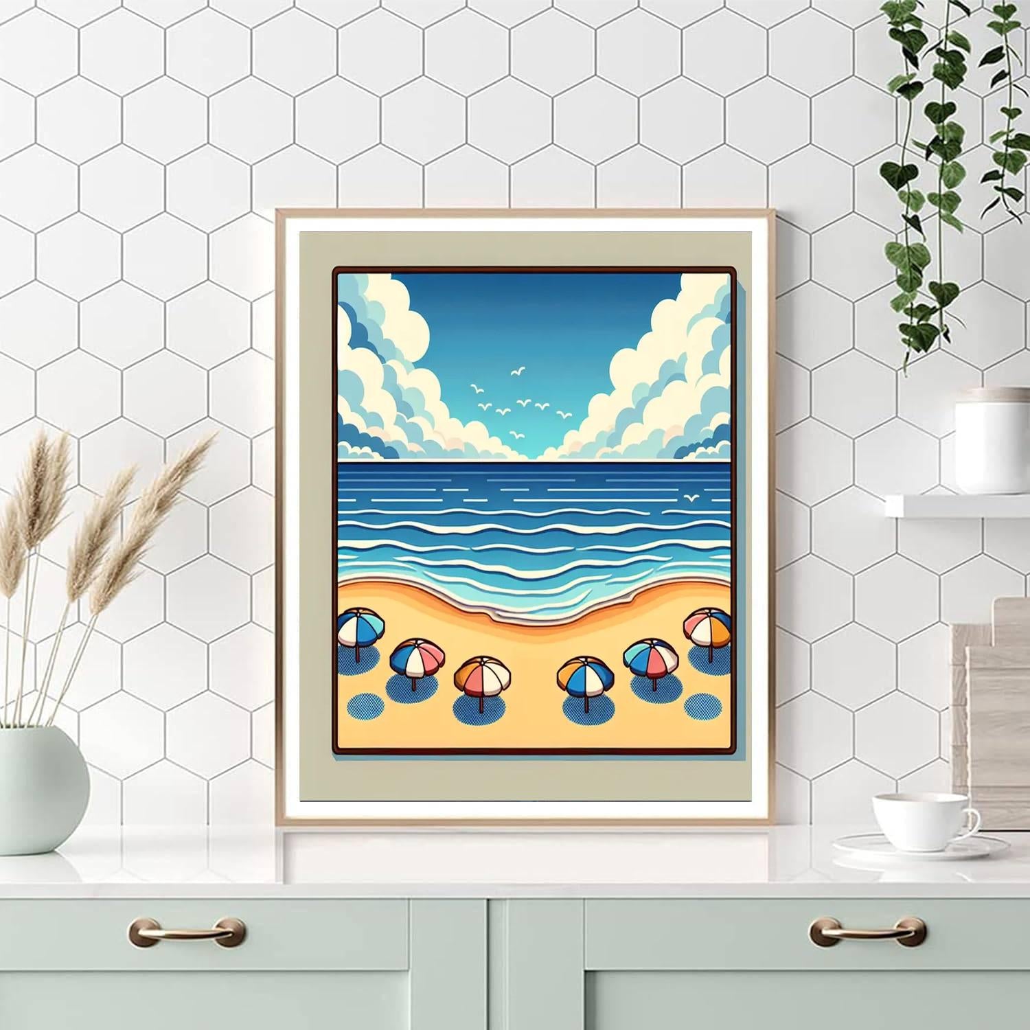 Peaceful Coastal Retreat Painting Number Kit