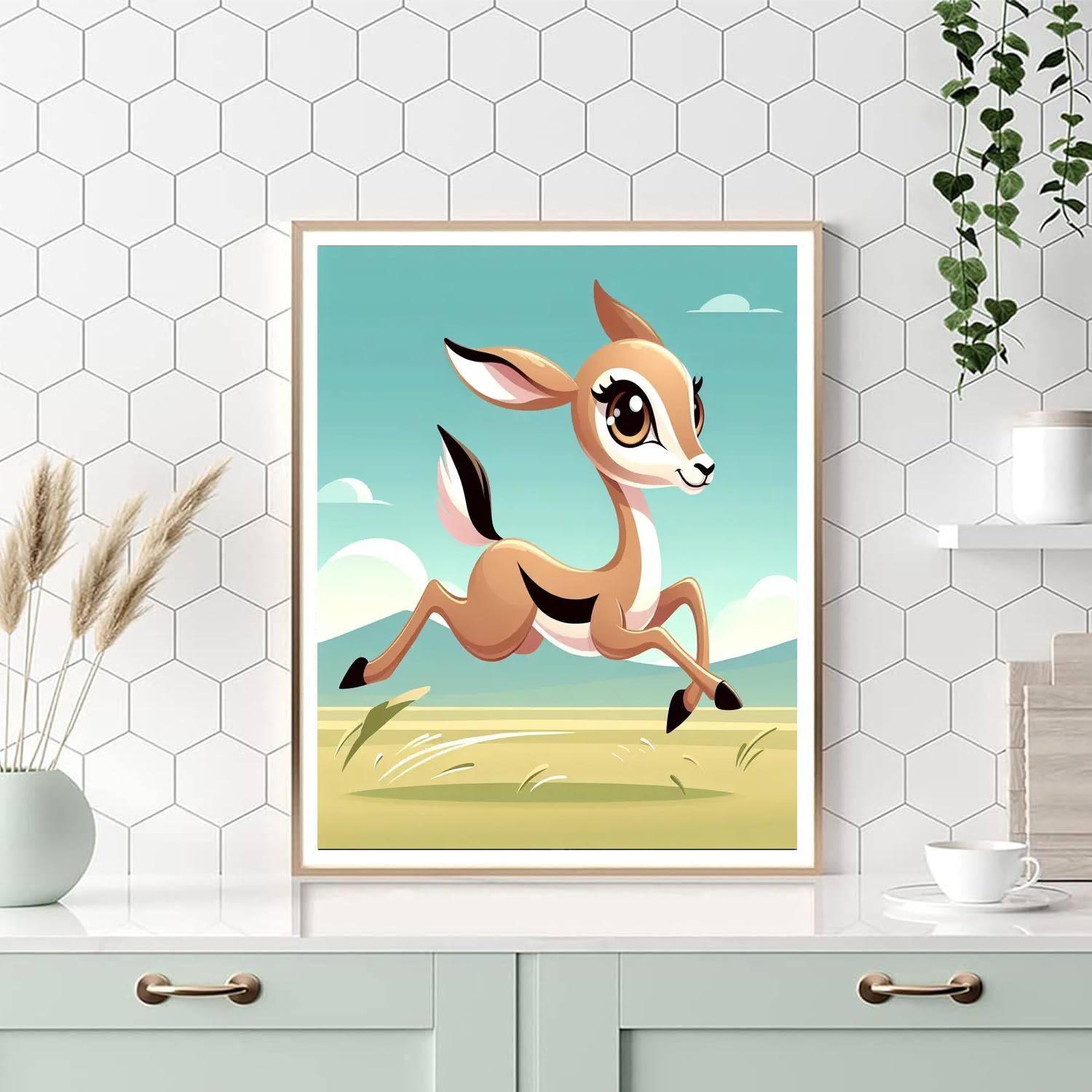 Galloping Gazelle Painting By Numbers Kit