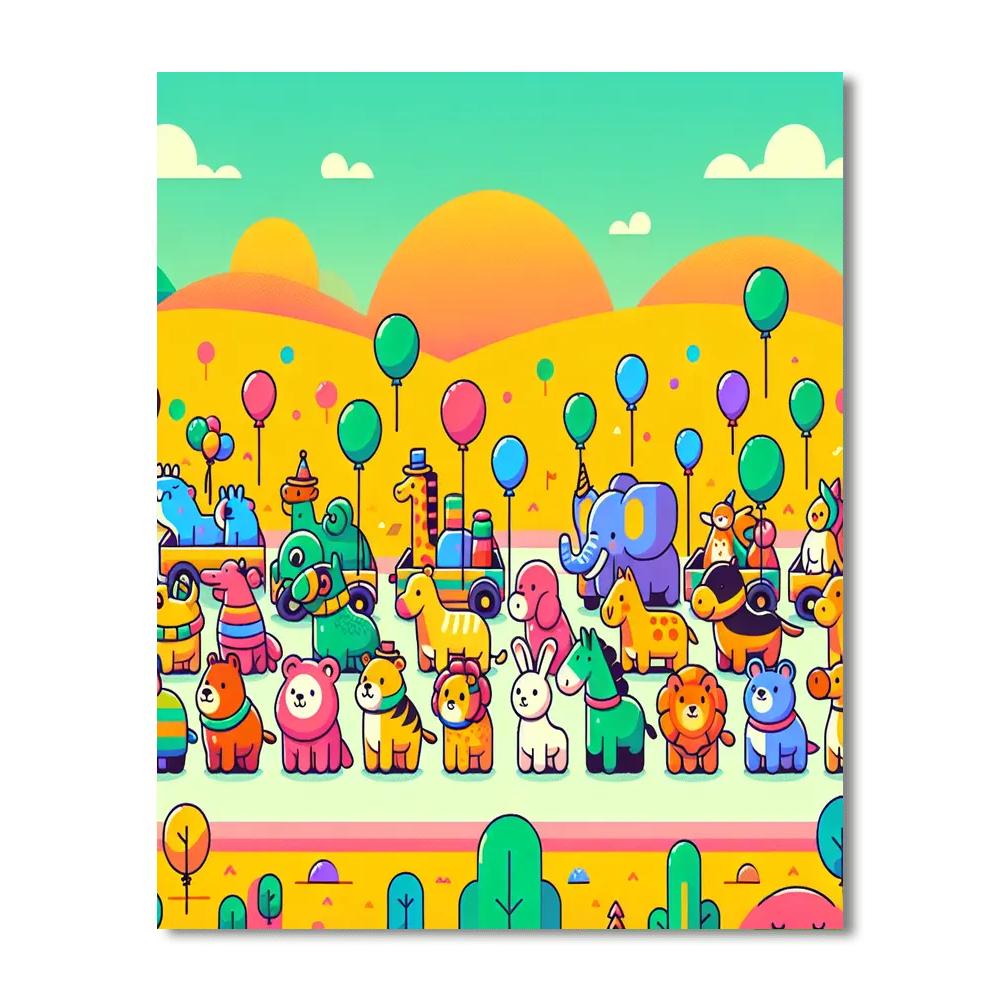 Animal Parade Pageantry Paint By Color