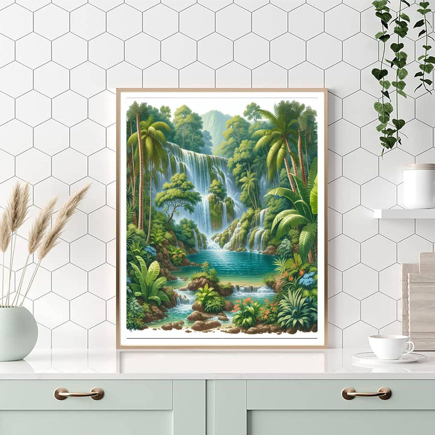 Tropical Waterfall Bliss Paint By Numbers