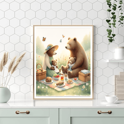 Cuddly Bear Family Paint By Color