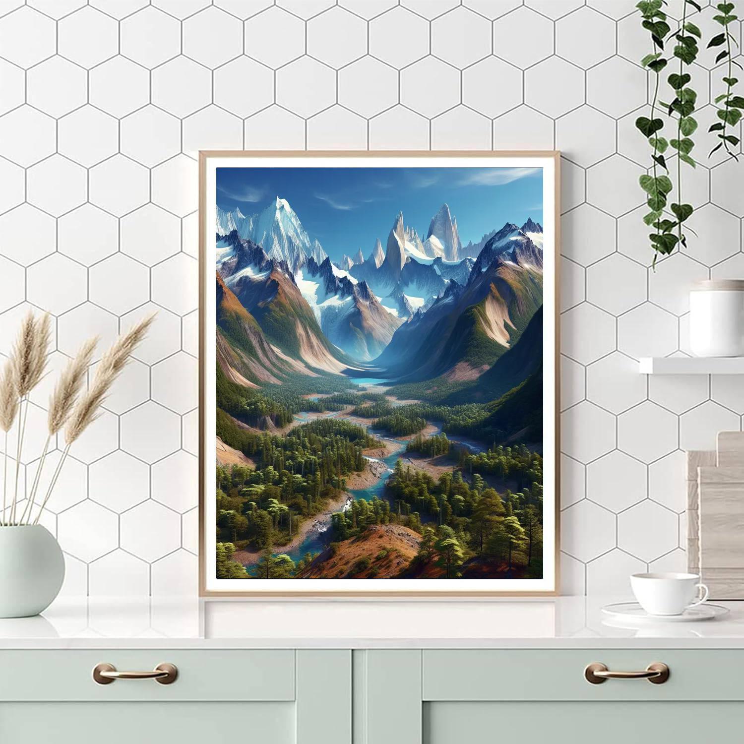 Calm Mountain Retreat Painting By Numbers Kit