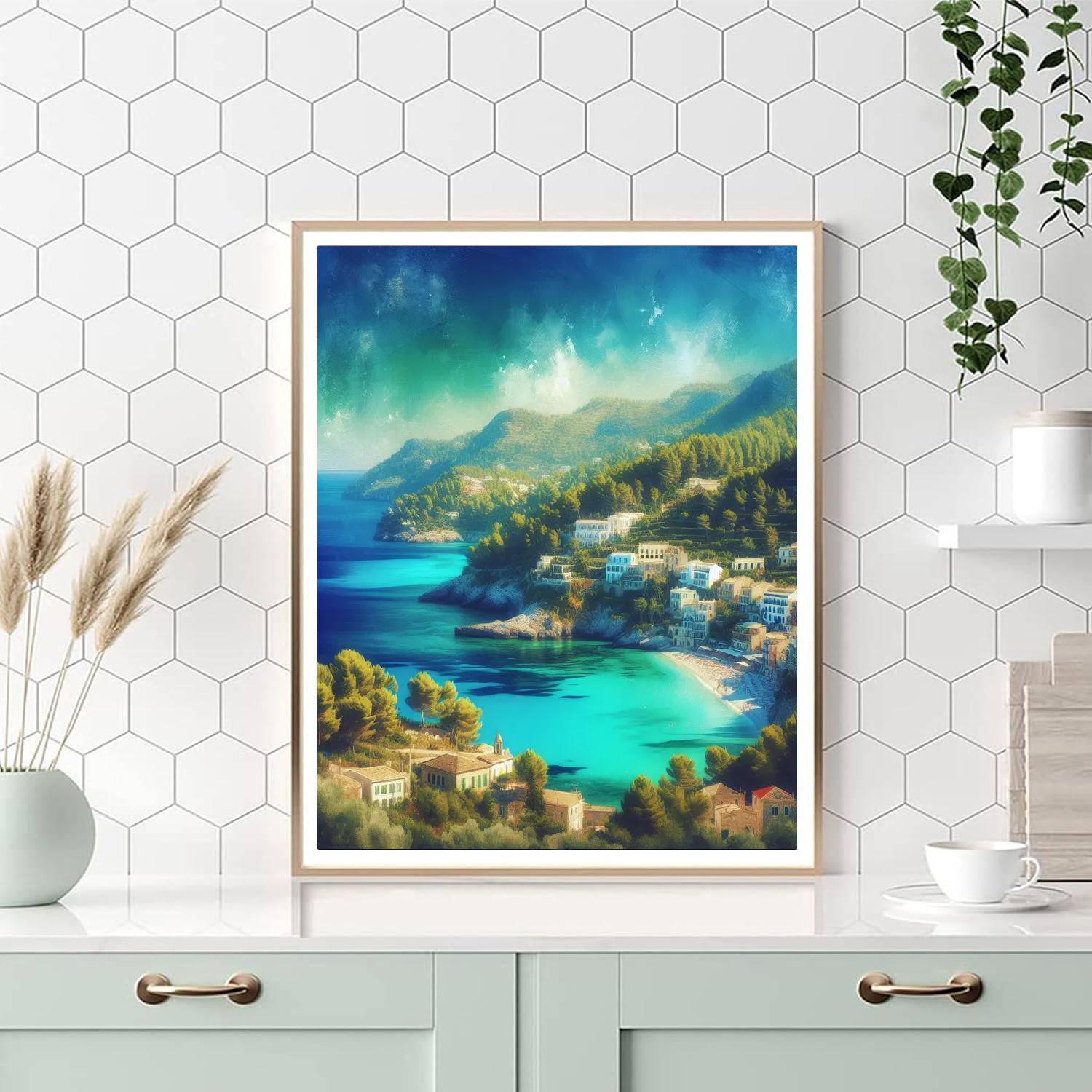 Dreamy Mediterranean Vista Painting Number Kit