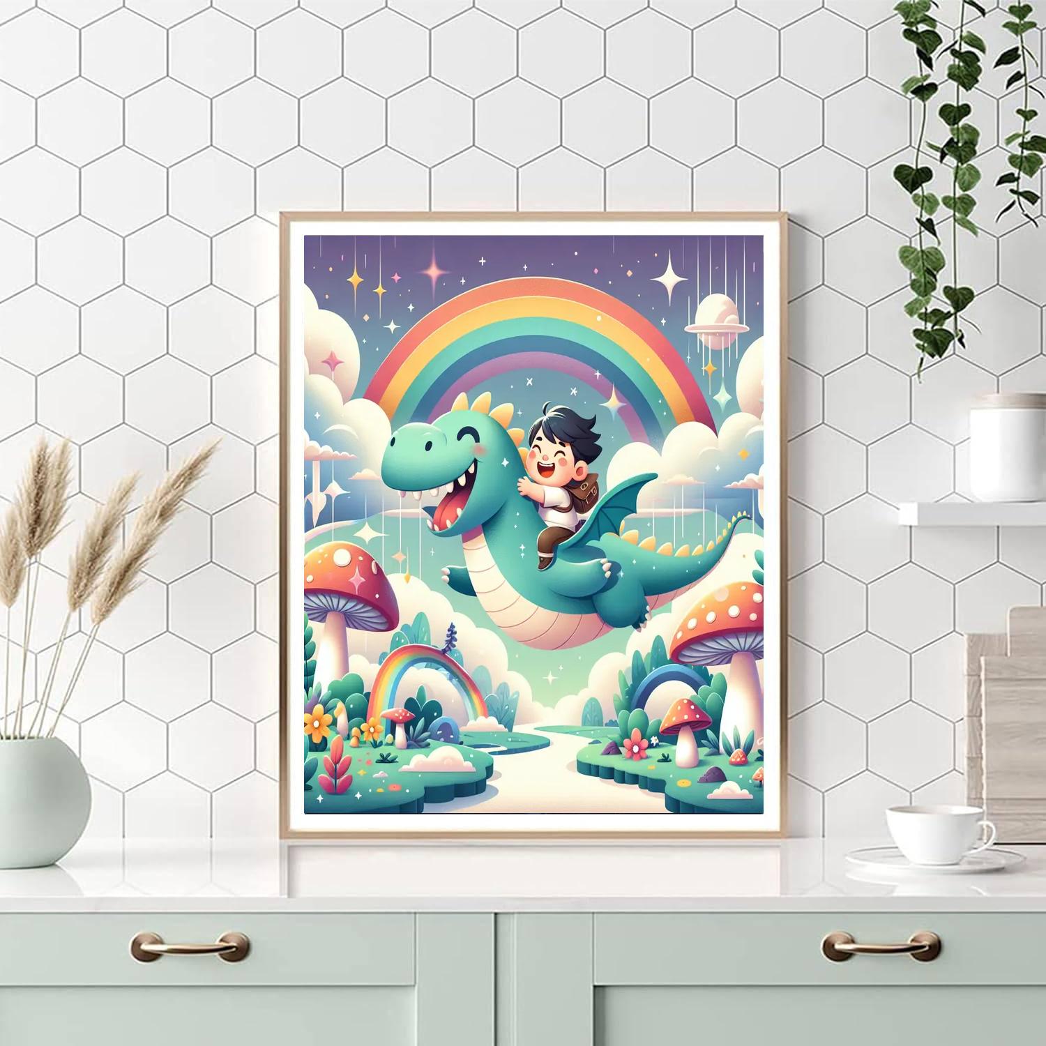 Fantasy Dragon Journey Number Painting