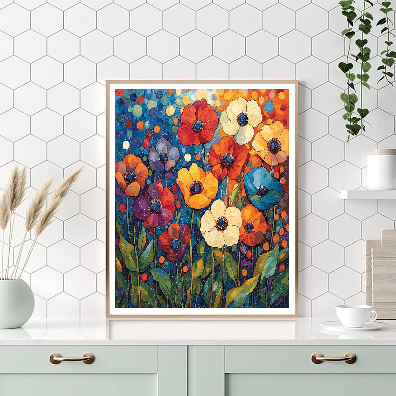 Georges Seurat Inspired Flowing Flora  Numbered Painting Kits