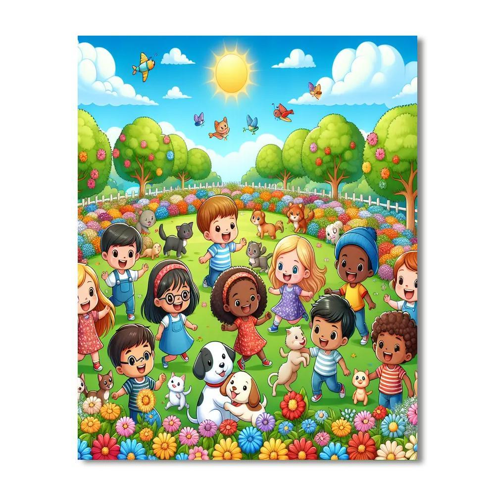 Animal Friends Play Day Paint By Numbers