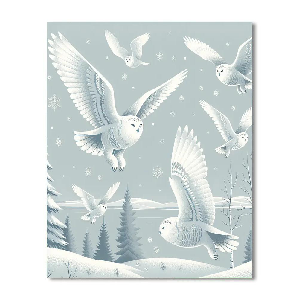 Snowy Owl Spectacle Painting By Numbers Kit