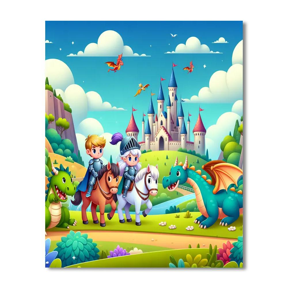 Daring Knights Paint By Numbers Art