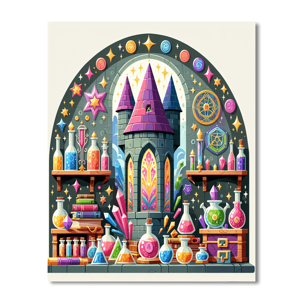 Wizard's Spellbound Tower Paint By Numbers Art