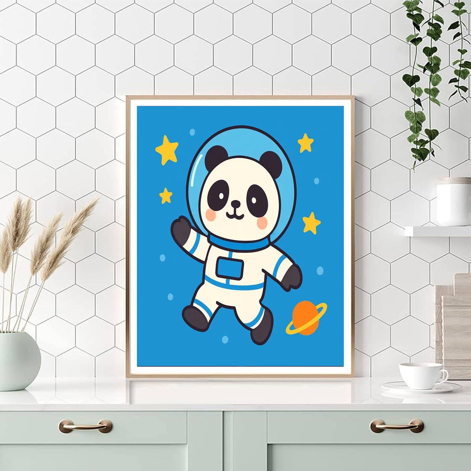 Astronaut Panda DIY Paint By Numbers