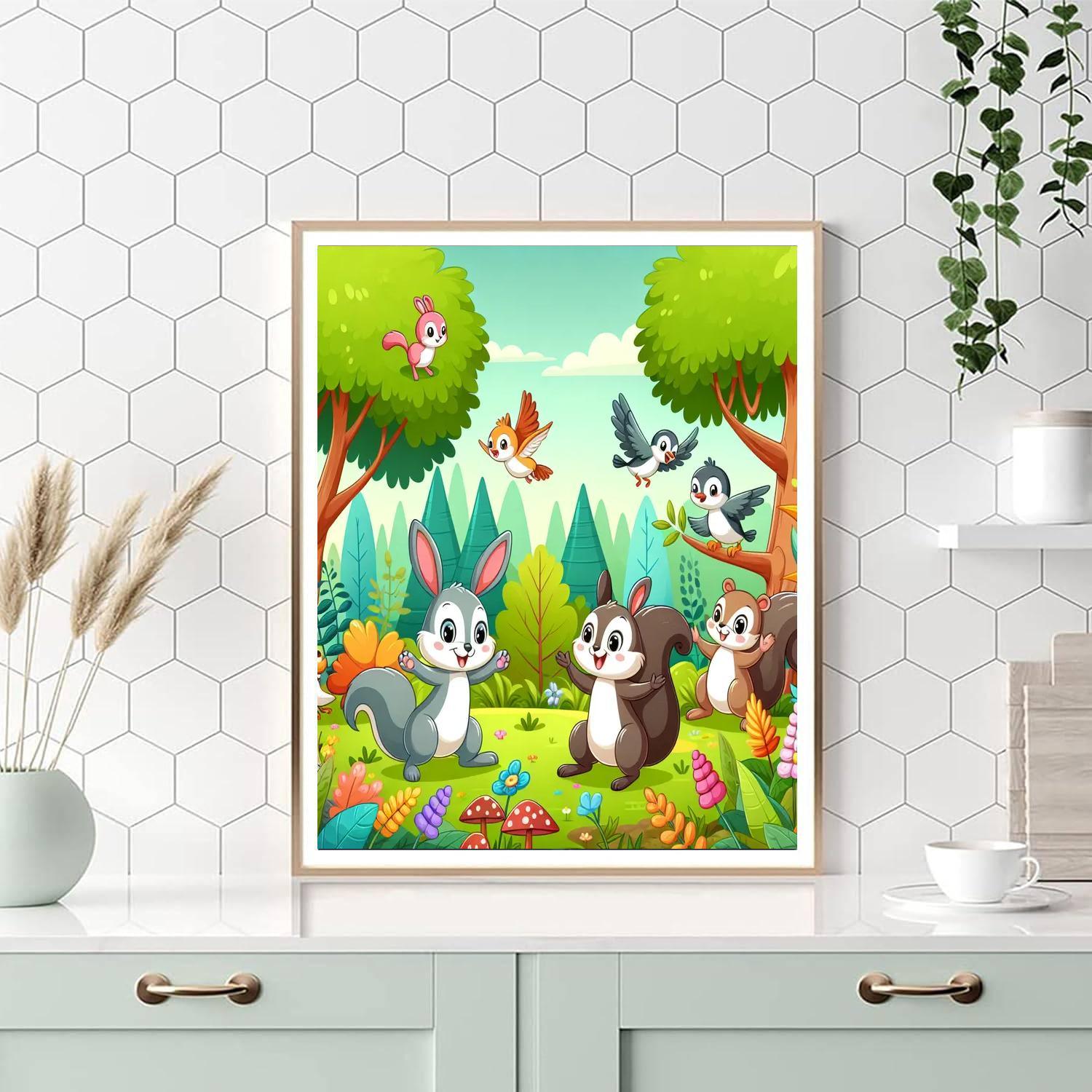 Adventure With Woodland Creatures Paint By Numbers Art