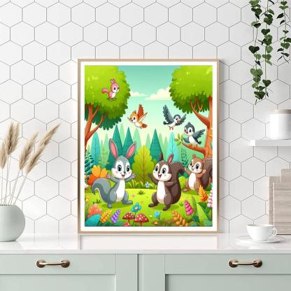 Adventure With Woodland Creatures Paint By Numbers Art