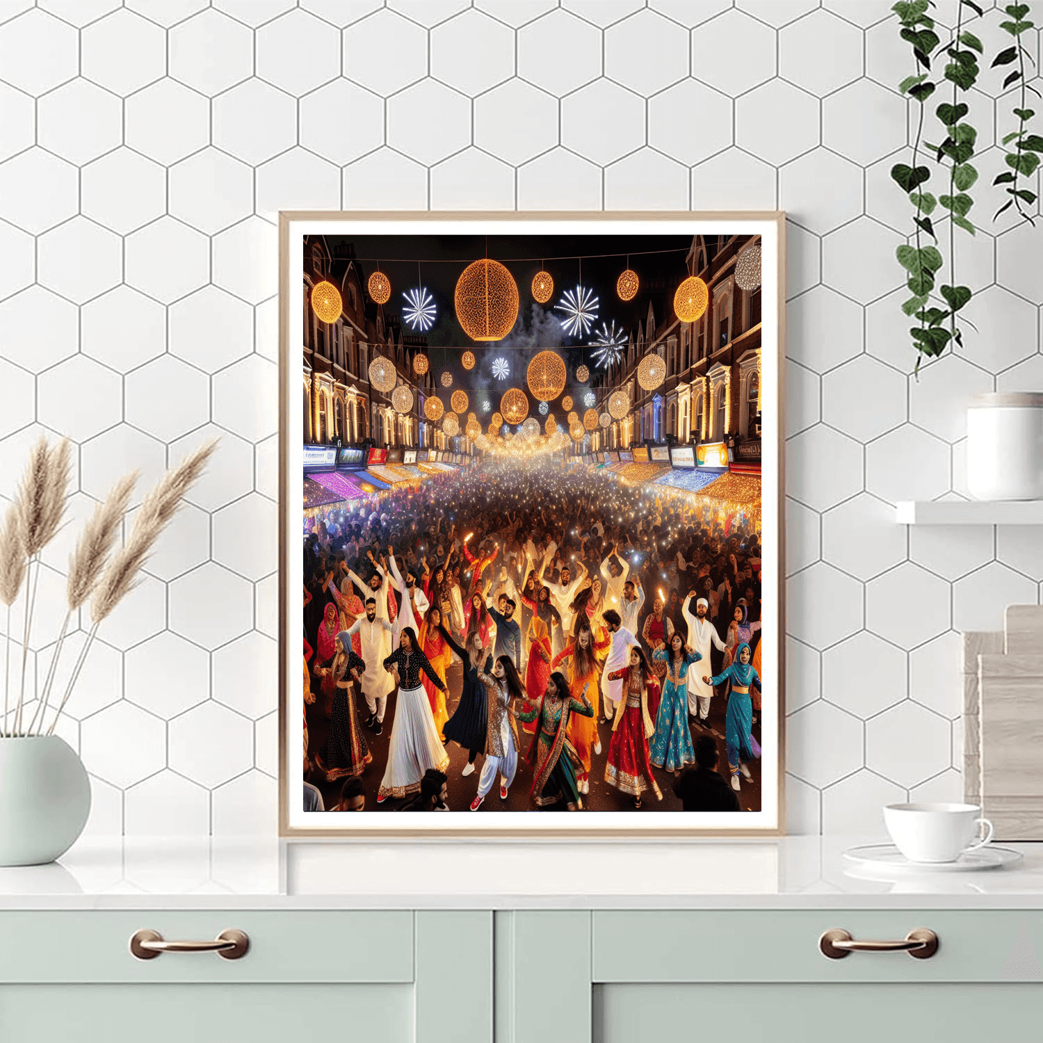 Diwali Festival Of Lights - Leicester, England Painting By Numbers Kit