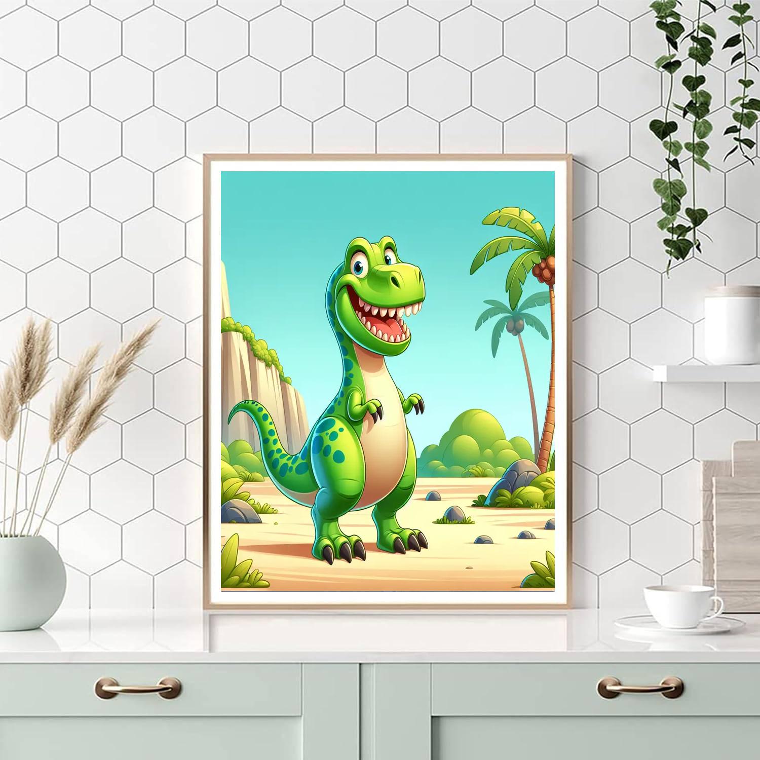 Funny T-rex Painting By Numbers Kit