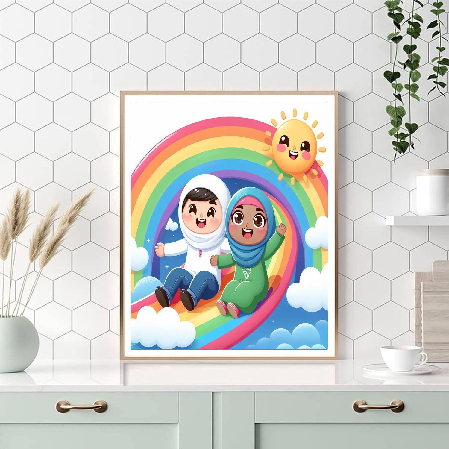 Cheerful Rainbow Race Paint By Color