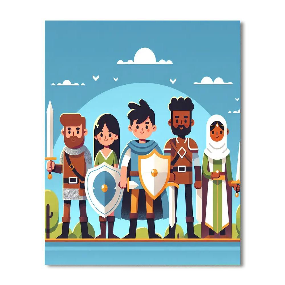 Legendary Heroes Quest Painting By Numbers Kit