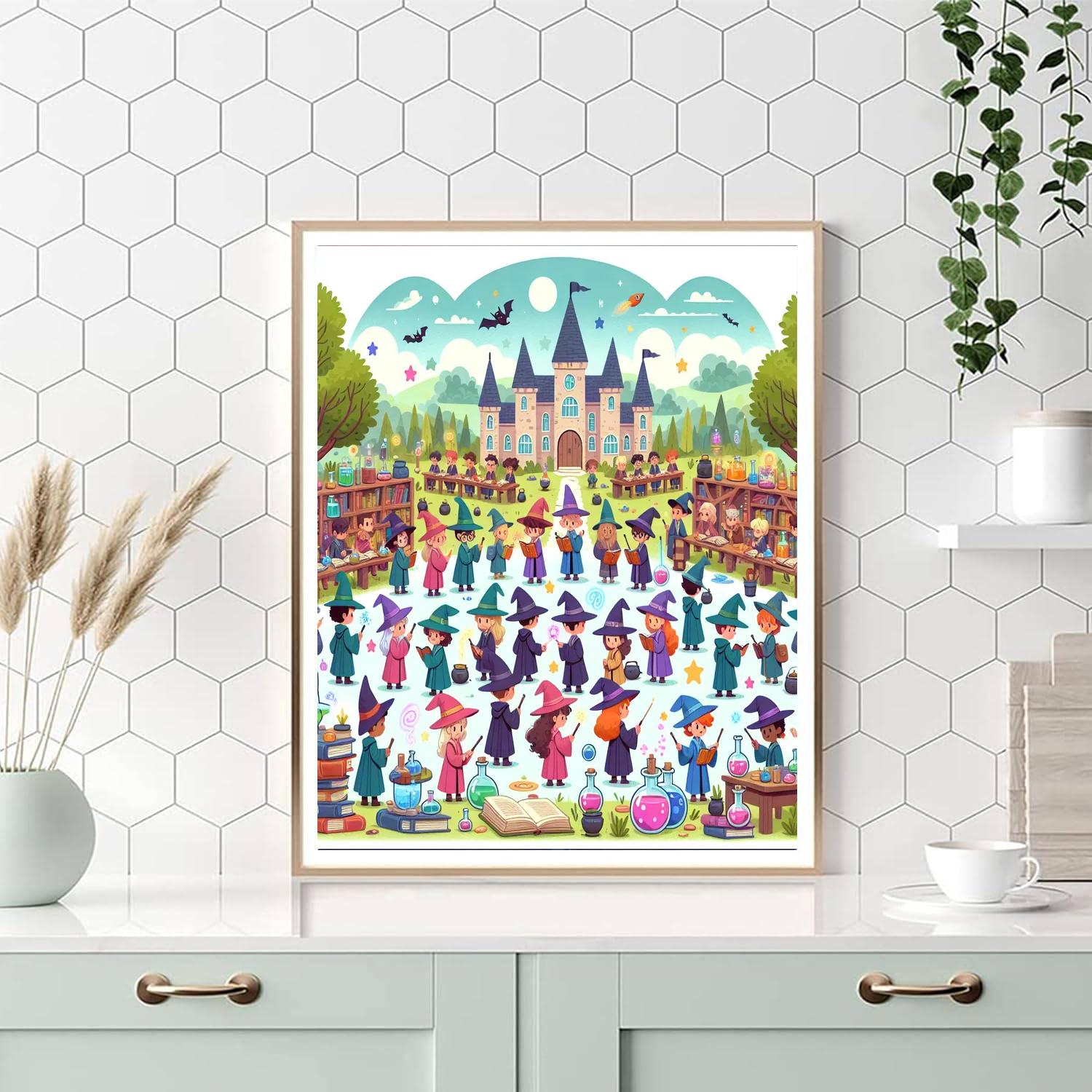Whimsical Wizard Academy Painting By Numbers Kit