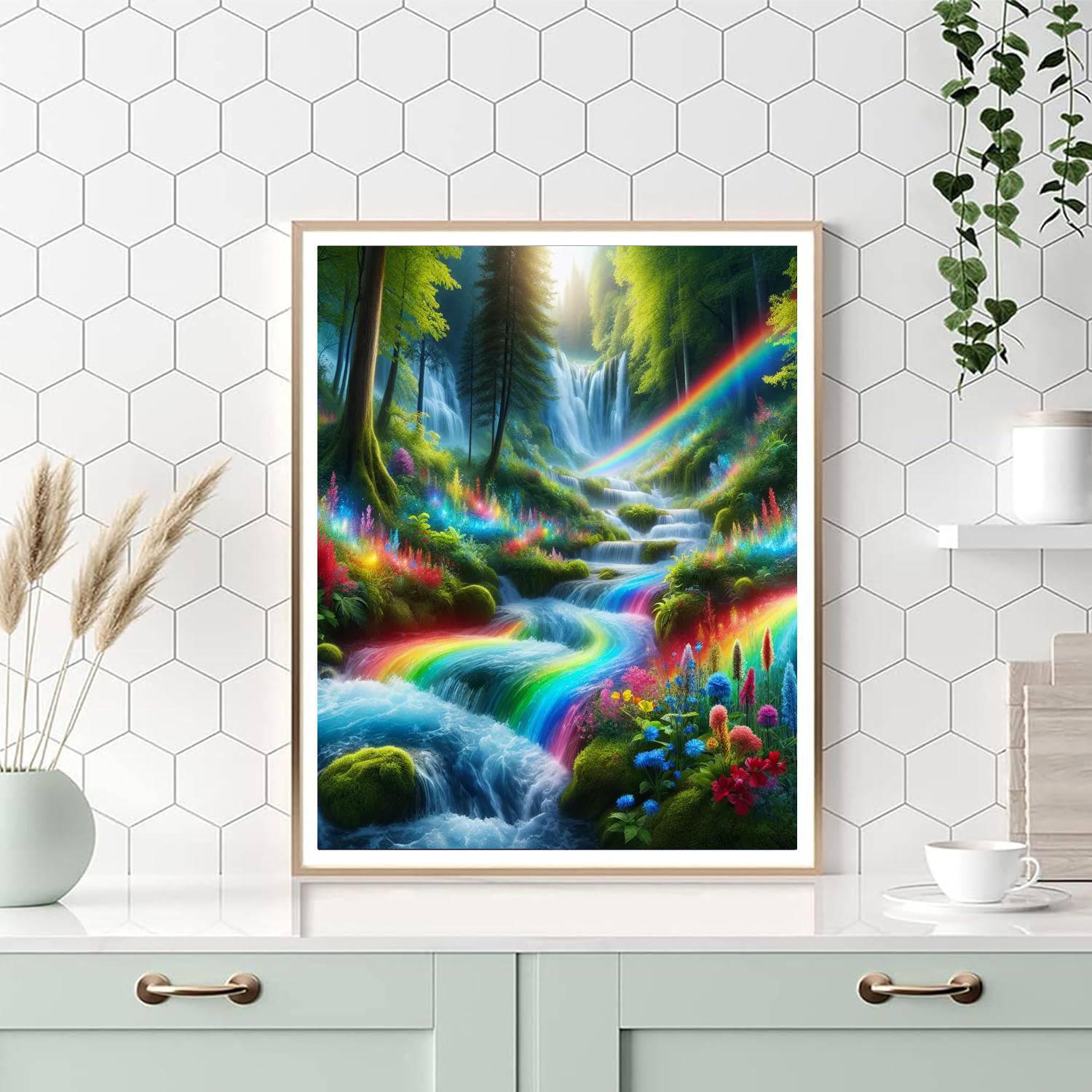 Magical Rainbow Falls Paint By Number